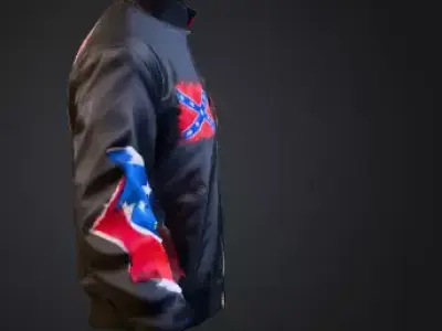  Vintage Confederate Bomber Jacket  Realistic Game-Ready Model  Low-poly 3D model