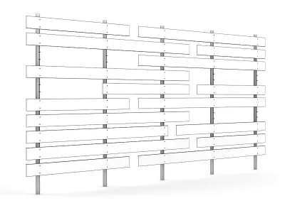 Wooden Fence 3D model