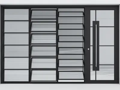 Aluminium door 323 3D model