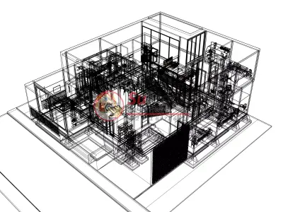 House 15x16m code 593 - Sketchup 3D model 3D model 3D model