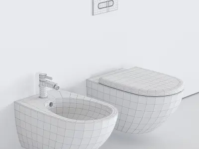 Duravit Architec Wall-Hung WC Low-poly 3D model