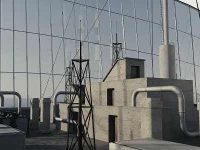 Building Skyscraper City Town Downtown Street Futuristic Utopia Low-poly 3D model