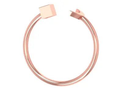 Solitaire Women Half Moon Princess Stone Band Ring 3D print model