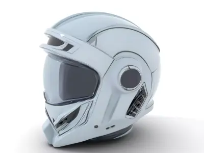 Futuristic Silver Helmet model pack Low-poly 3D model