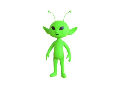 Low-Poly Cartoon Alien 02 Animated Low-poly 3D model