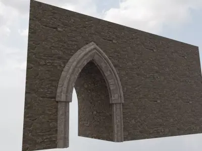 Stone Door Low-poly 3D model