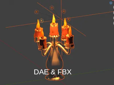 Weighted Candelabra with 5 candles 3D model