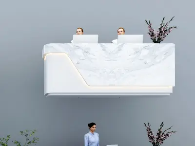 Front Desk Bar Modern Cashier 3D model