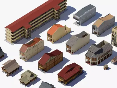 Malaysia Asia Building Collection Realistic 3D Architecture Pack