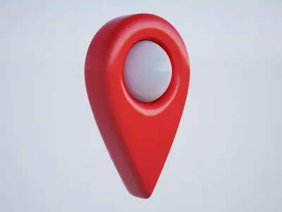 location sign Low-poly 3D model