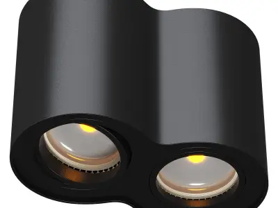 Double head Low-poly 3D model