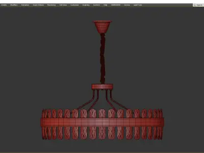 Sticks gold chandelier Low-poly 3D model