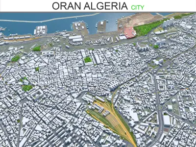 Oran City Algeria 30km Low-poly 3D model