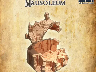 Ruined Mousoleum Tabletop Terrain 28 mm 3D print model