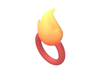 Ring of Fire Icon v1 001 Low-poly 3D model