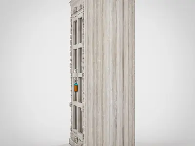 Showcase Carved Two Wooden Doors Free 3D model