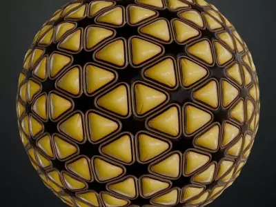 Yellow Sci-fi Wall PBR Seamless Texture