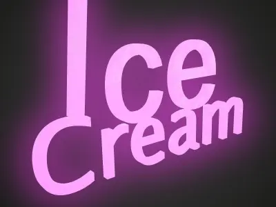 Ice Cream Sign Free 3D model