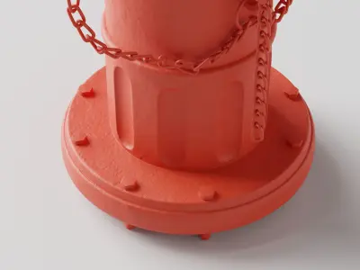 Fire hydrant Low-poly 3D model