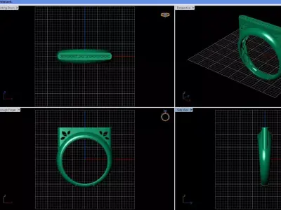 Linear Bar Ring 3D print model
