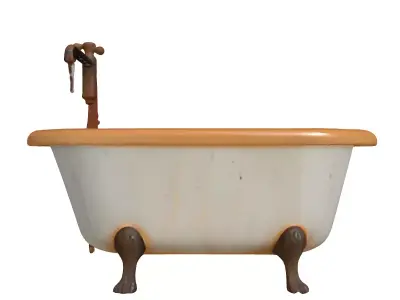 Rusty Vintage Clawfoot Bathtub Faucet Low-poly 3D model