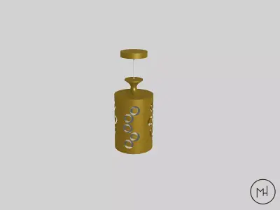 Gold Modern led - ceiling lamp 3D Model Low-poly 3D model