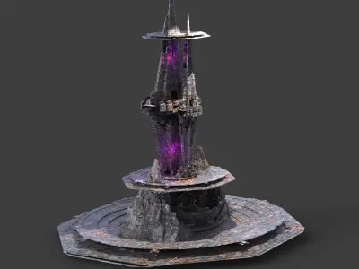 Cyberpunk Ocean rig escalator rig 3D model