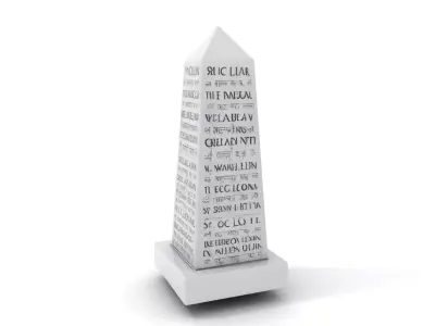 Marble Obelisk Engraved model pack Low-poly 3D model