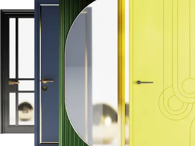 Set Modern Door 02 3D model