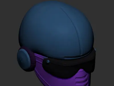 helmet high poly sculpt  3D model 3D model