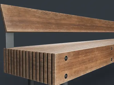 Modern Outdoor Bench 53 PBR Game Ready  Low-poly 3D model