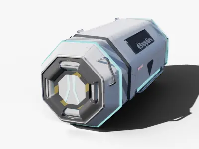 Scifi loot supplies crate Low-poly 3D model