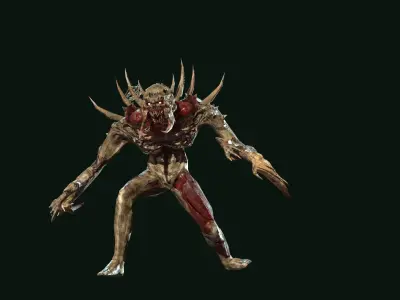 Mutant6 demon Low-poly 3D model