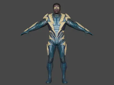 Black Lightning Low-poly 3D model