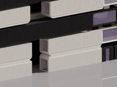 Colorful Container Apartments 3D model