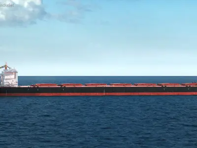  Ore Carrier Ship Loaded 