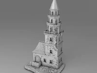 The old ruined tower 3D print model