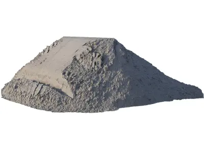A pile of river sand Low-poly 3D model