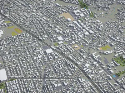 Hayward - 3D City Model Low-poly 3D model