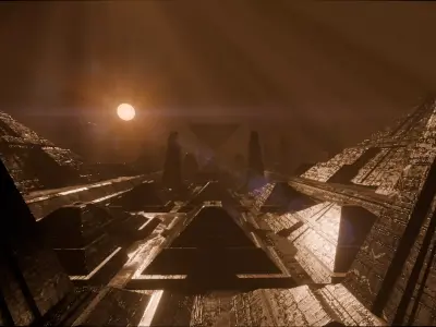 sci-fi city  Low-poly 3D model
