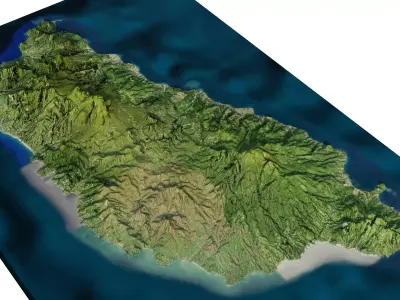 Dominica Island 3D Model 3D model