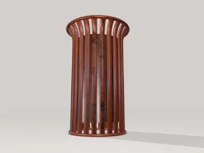 Low Poly PBR Trash Can Low-poly 3D model
