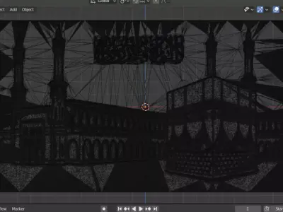 Kaaba Mosque  Relief Panel Wall Decor Set STL Mural CNC 331 3D model