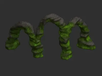 Triple Arch - Moss 2 Low-poly 3D model