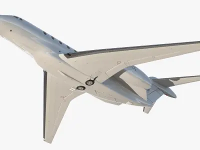  Cessna Citation X Jet Taking Off Animated Rigged 