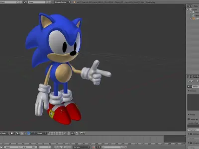CLASSIC SONIC - FULL RIGGED - GABOKAR 3D model