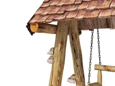 Garden Wooden Ethnic Swing 3D model