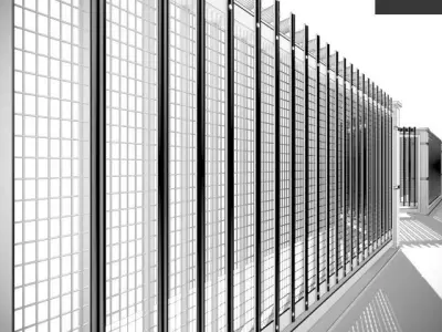 Entrance Gate fence 3D model