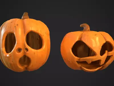 Haloween Pumkins Low-poly 3D model