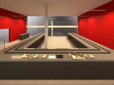 Kaiten Sushi Bar 3D model